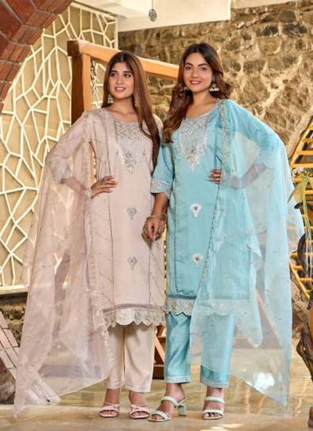 Naisha K 89 Roman Silk Kurti Bottom With Dupatta Wholesalers In Delhi